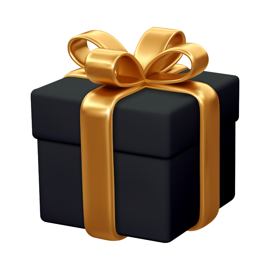 Black Tissue Paper and Gold Ribbon Gift Wrap